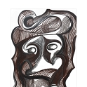 CLOWN - houtskool en krijt 90 x 110 cm.